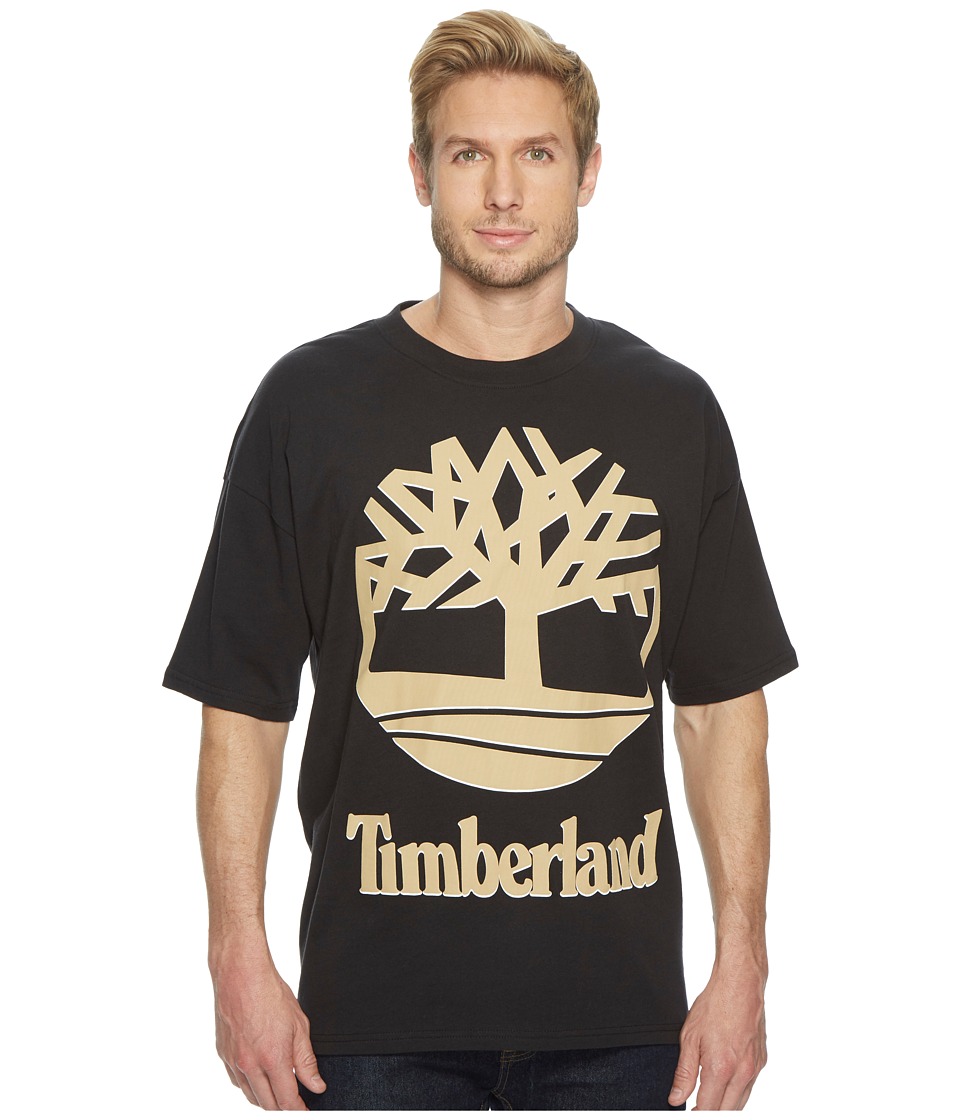 Timberland - Short Sleeve New 90s Inspired Tee (Black/Cornstalk) Mens T Shirt