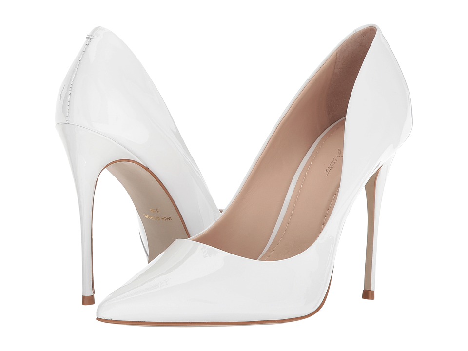 Massimo Matteo Pointy Toe Pump 17 (White Patent) Women's Shoes
