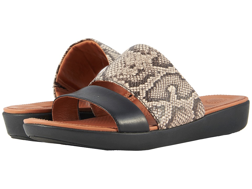 FitFlop Delta Slide Sandals (Taupe Snake/Black) Women
