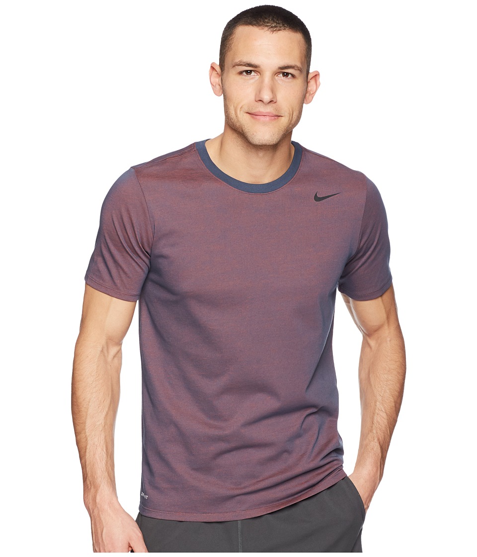 Nike Dri-FITtm Version 2.0 T-Shirt (Thunder Blue/Hyper Crimson/Heather/Black) Men