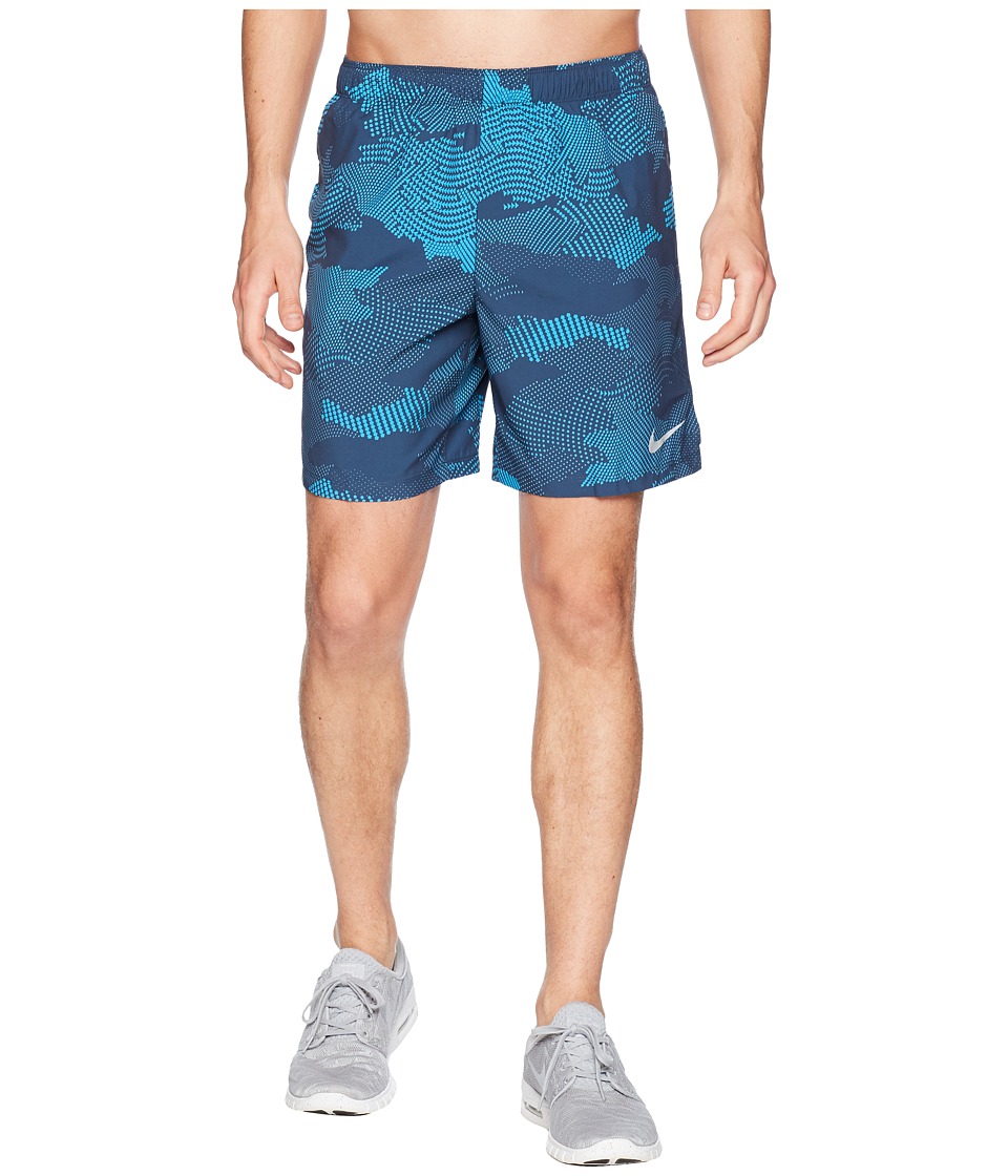 Nike Dry Challenger Shorts 7 Print (Thunder Blue/Thunder Blue) Men