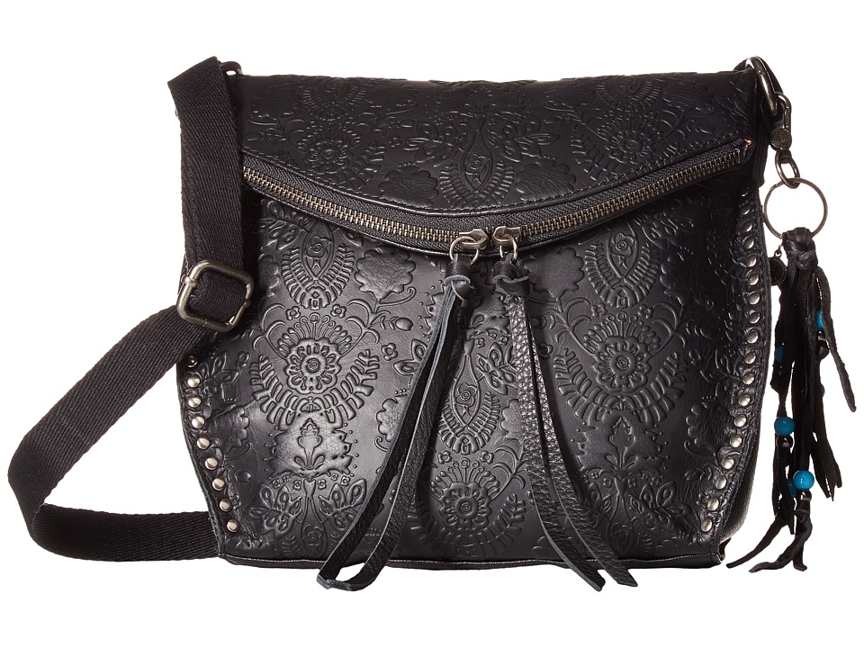 The Sak - Silverlake Crossbody (Black Floral Embossed) Cross Body Handbags