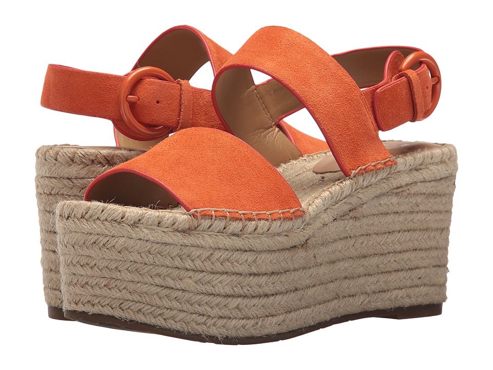 Marc Fisher LTD Renni Espadrille Platform Wedge (Orange Suede) Women