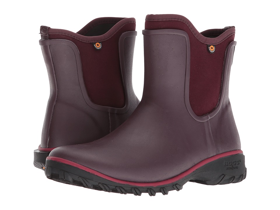 Bogs Sauvie Solid Slip-On Boot (Wine) Women's Rain Boots