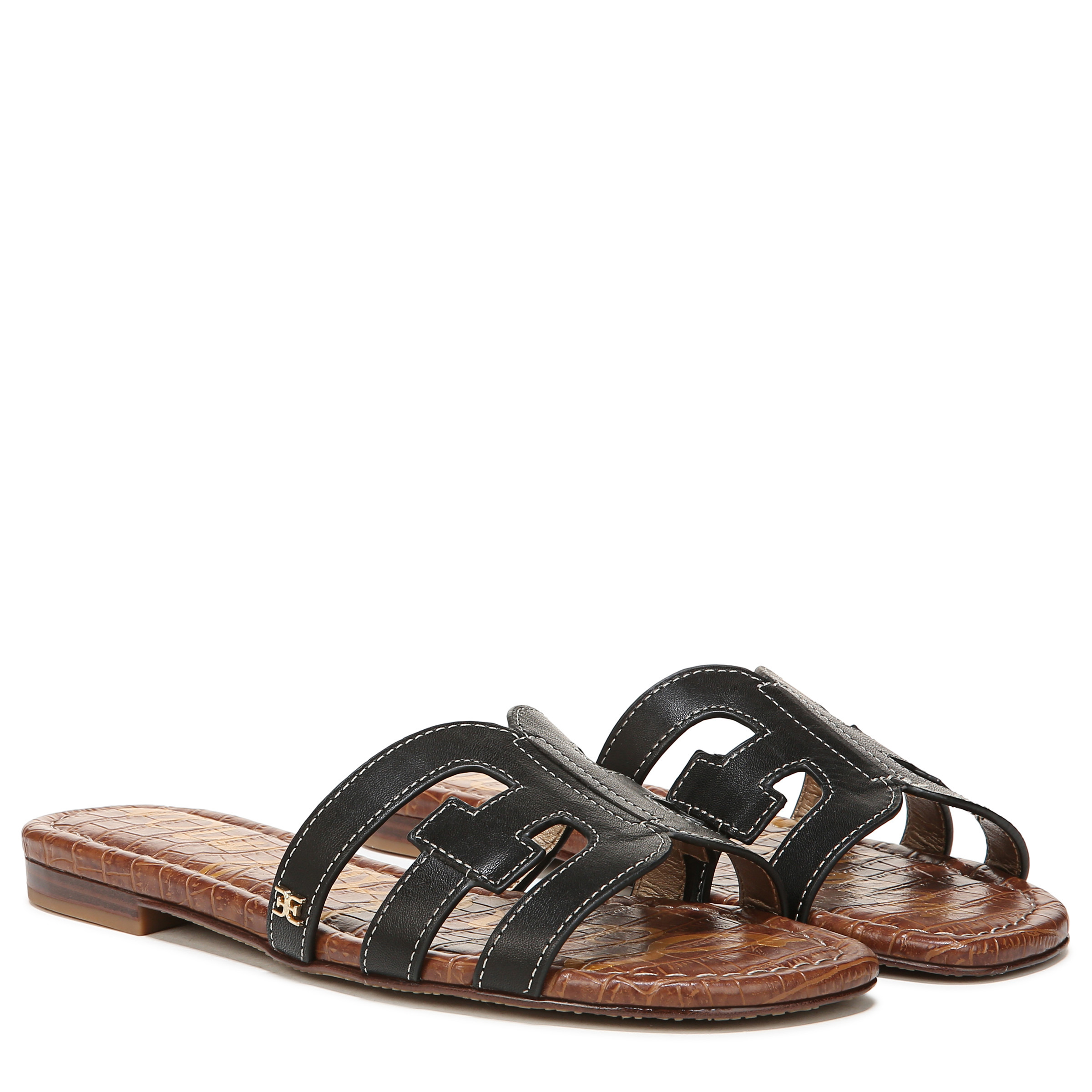 Sam Edelman Bay (Black Vaquero Saddle Leather) Slides