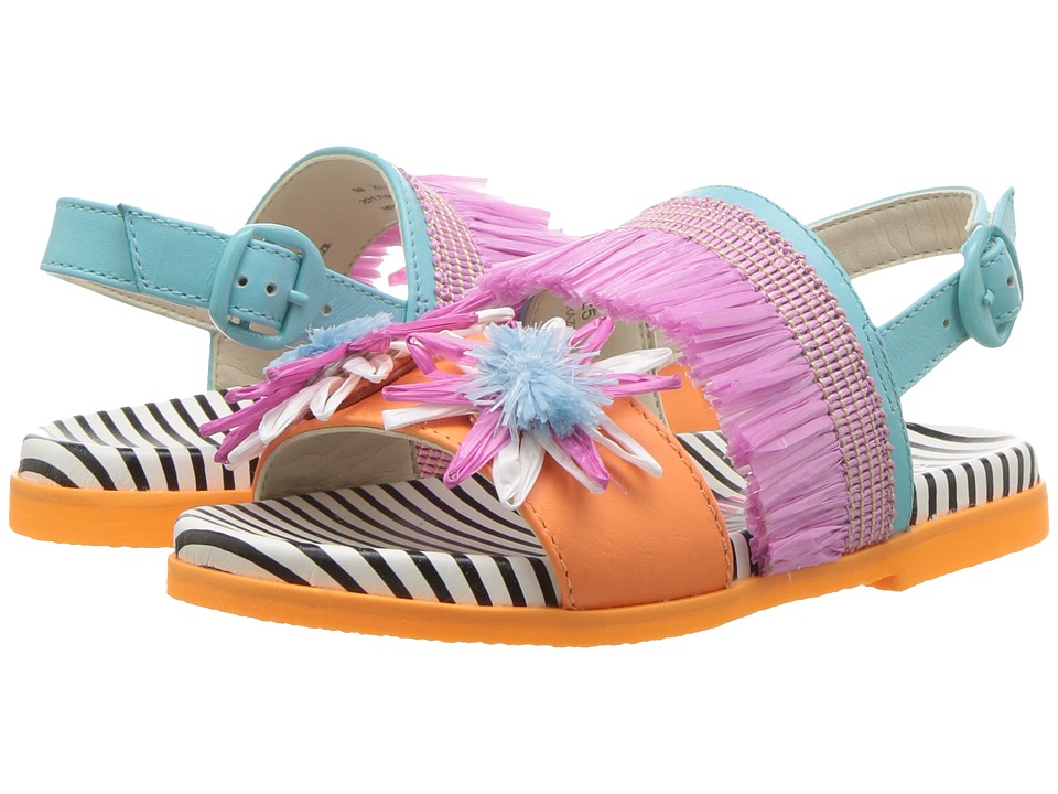 Sophia Webster Jute Flower Sandal (Infant/Toddler/Little Kid/Big Kid) (Pink/Orange) Girls Shoes