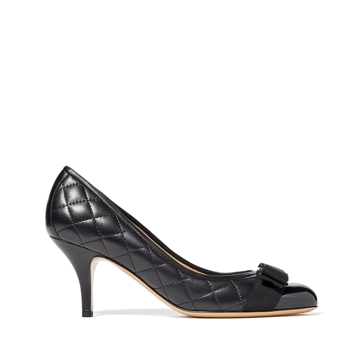 Salvatore Ferragamo Carla 70 (Nero/Nero/Nappa Nero) High Heels