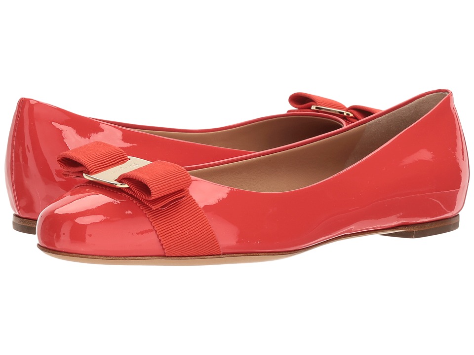 Salvatore Ferragamo - Varina (Coral/Cart Pelli/Verniciate x Scarpe) Womens Slip on  Shoes