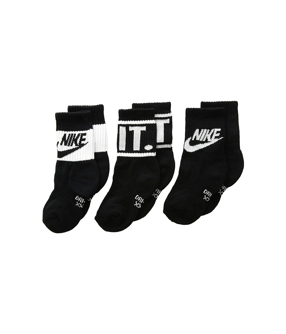Nike Kids - JDI Crew Socks (Toddler/Little Kid) (Black) Boys Shoes