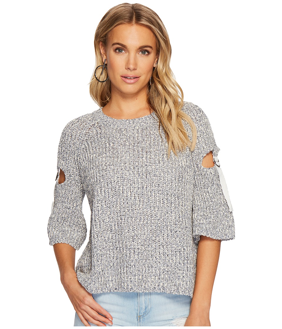 1.STATE - Short Sleeve Sweater w/ D-Ring Detail (Navy Yard) Womens Sweater