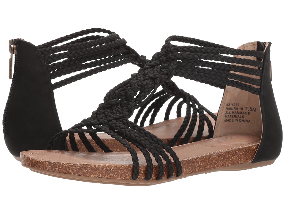 Me Too Nakira (Black Goat Nubuck) Women's Dress Sandals