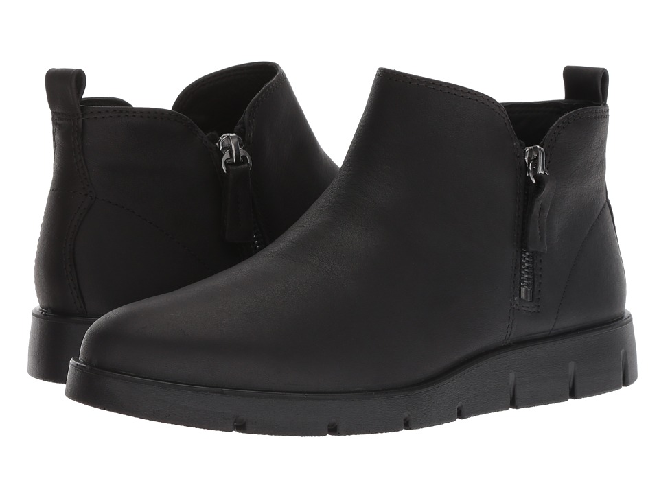 ECCO Bella Zip Low Bootie (Black Yak Leather) Women's Boots