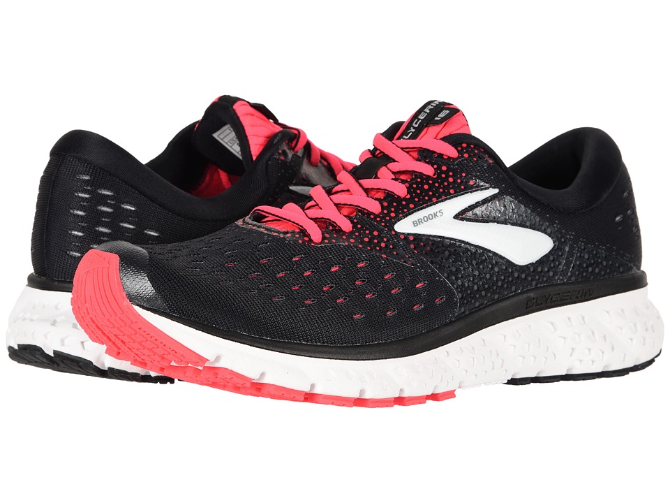 Brooks Glycerin 16 (Black/Pink/Grey) Women's Running Shoes
