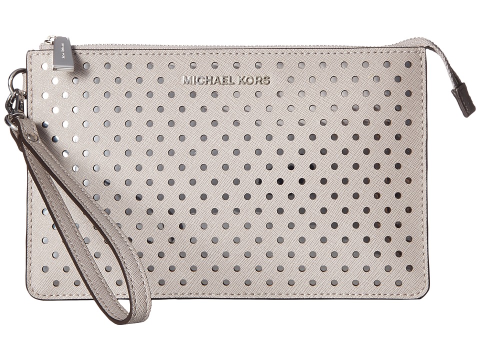 UPC 191935109828 product image for MICHAEL Michael Kors - Medium Gusset Wristlet (Pearl Grey) Wristlet Handbags | upcitemdb.com