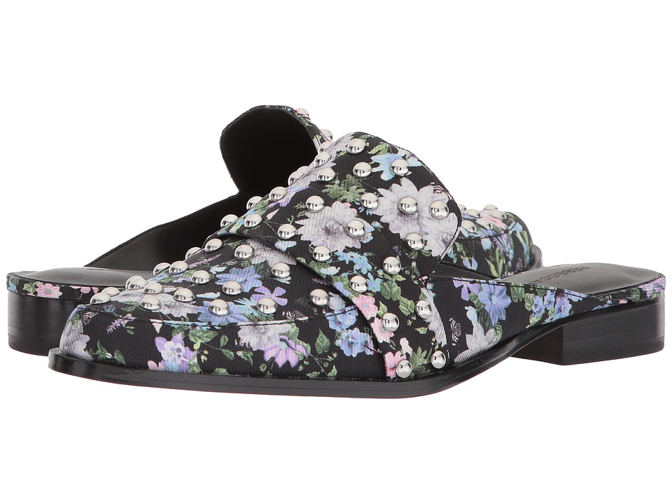 Rebecca Minkoff Milena (Black Garden Floral Silk) Women's Dress Flat Shoes
