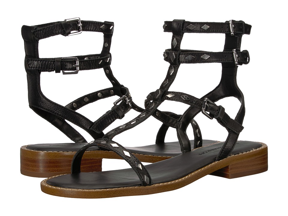 Rebecca Minkoff Arella (Black Leather) Sandals