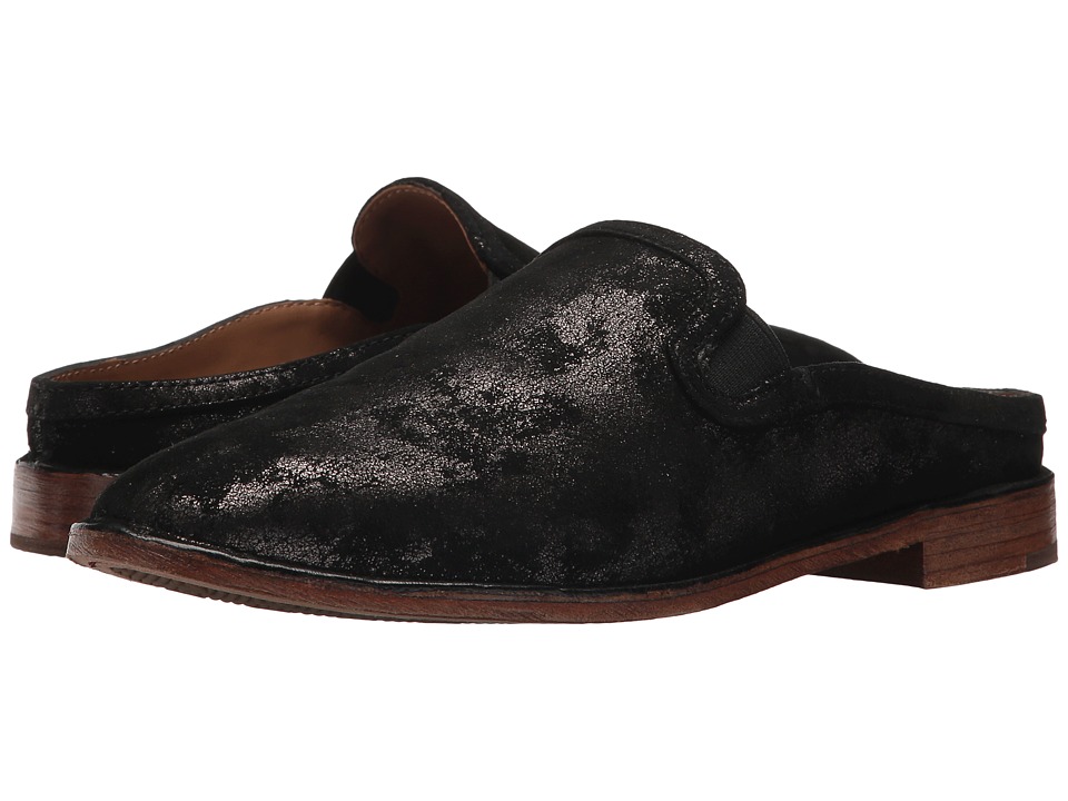 Trask Ashley (Black Metallic Suede) Women's Dress Flat Shoes