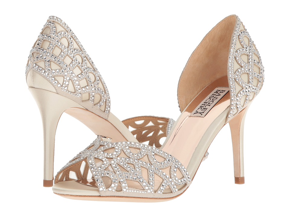 Badgley Mischka Harris (Ivory Satin/Kid Suede) High Heels