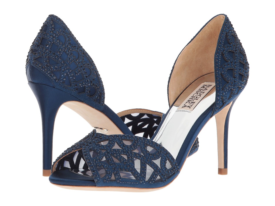 Badgley Mischka Harris (Navy Satin/Kid Suede) High Heels