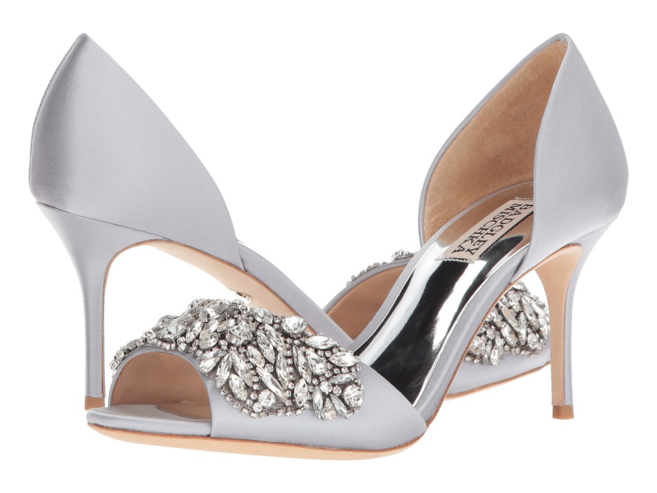 Badgley Mischka Hansen (Silver Satin) High Heels