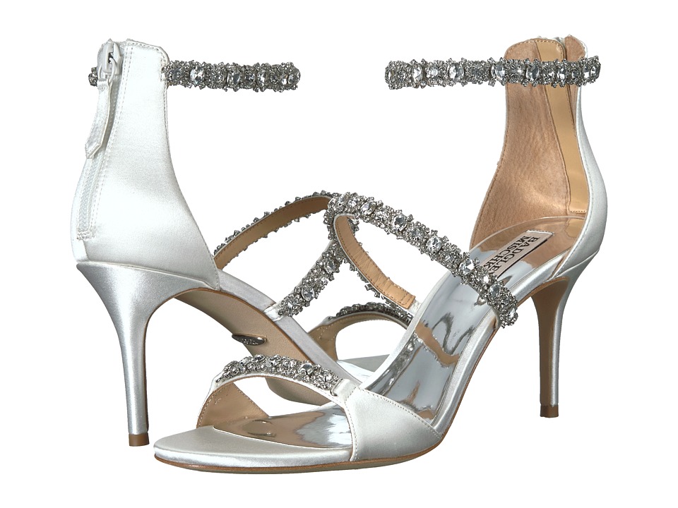 Badgley Mischka Yasmine (White Satin) Women's Shoes