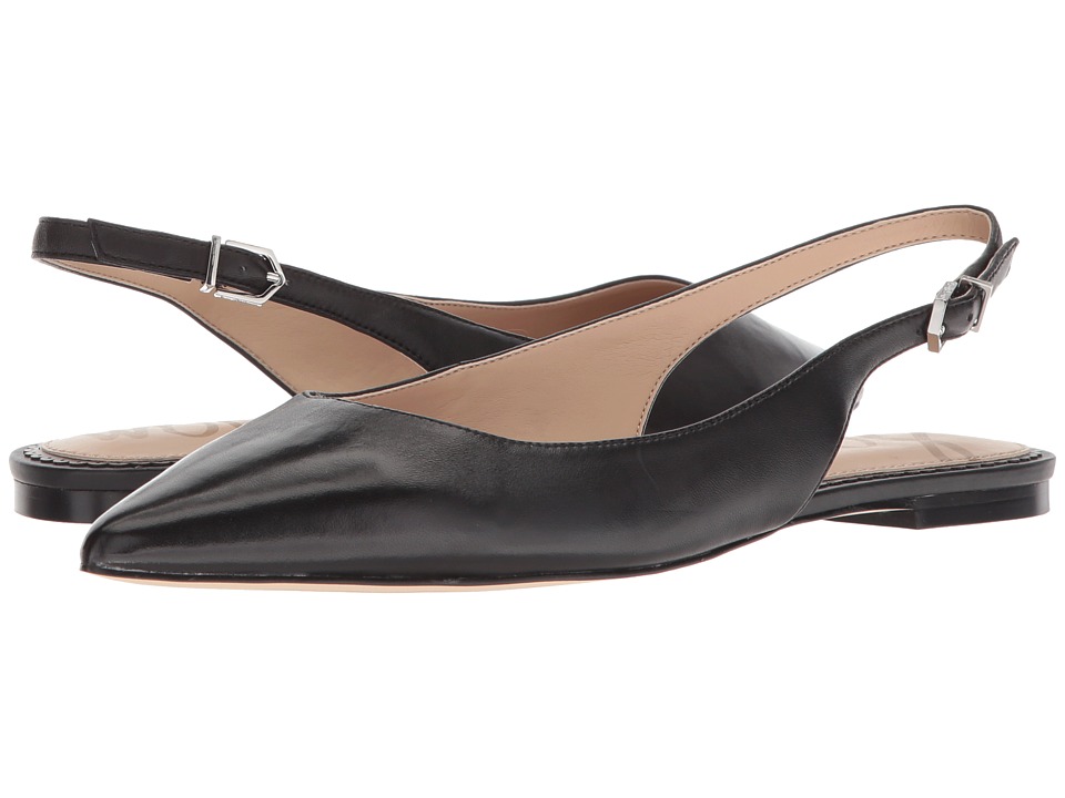 Sam Edelman Raya Slingback Flat (Black Dress Nappa Leather) Women's Shoes