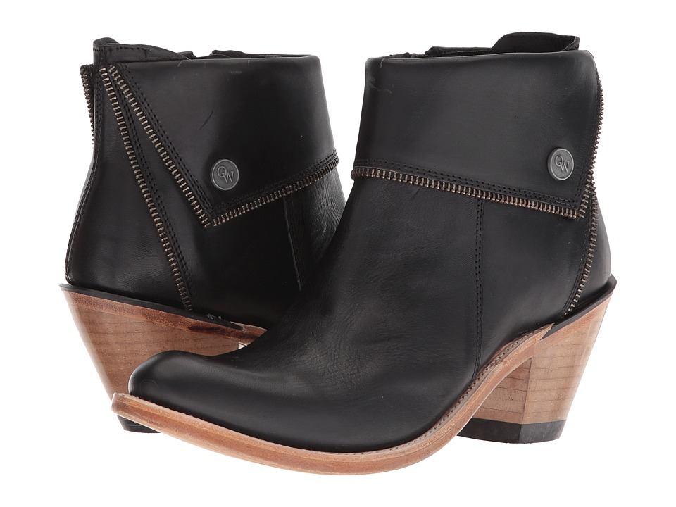 Old West Boots Zippered Ankle Boot (Black) Cowboy Boots