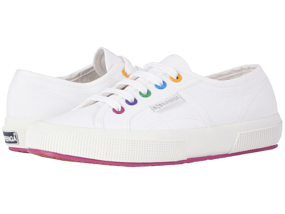 Superga 2750 Coloreycotw Sneaker (White/Fuchsia)