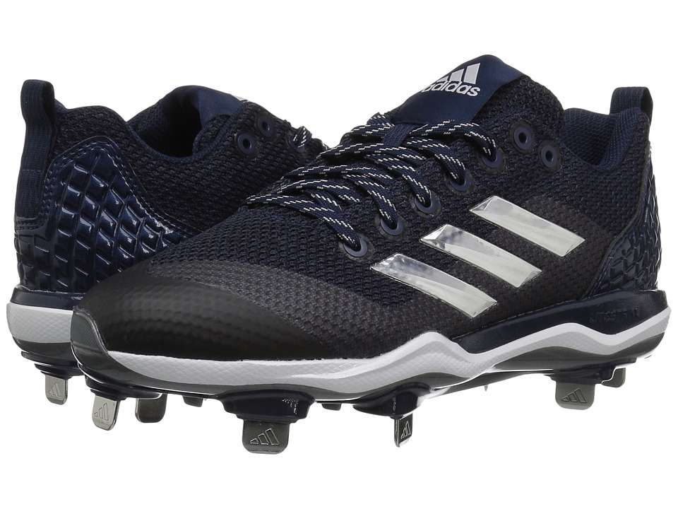 adidas PowerAlley 5 (Collegiate Navy/Silver Metallic/Footwear White) Women's Cleated Shoes