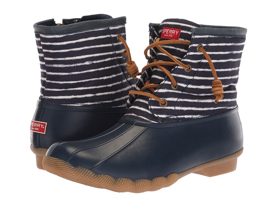 Sperry Saltwater Prints (Navy Indigo Stripe) Women's Rain Boots