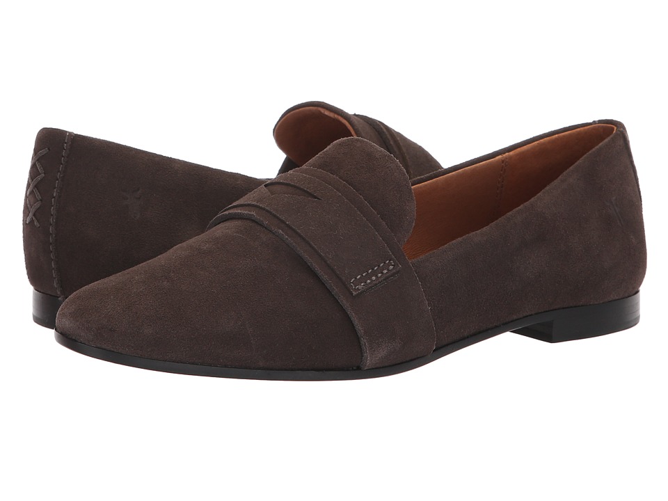Frye Terri Penny Loafer (Charcoal Suede) Women's Slip-on Dress Shoes