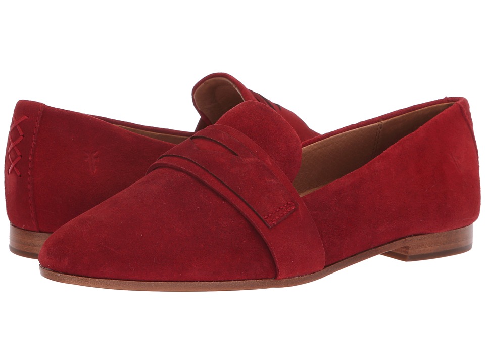 Frye Terri Penny Loafer (Red Suede) Women's Slip-on Dress Shoes