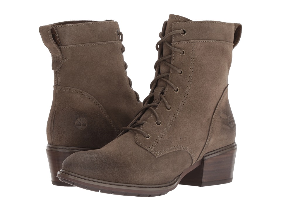 Timberland Sutherlin Bay Mid Lace Boot (Olive Suede) Women's Lace-up Boots