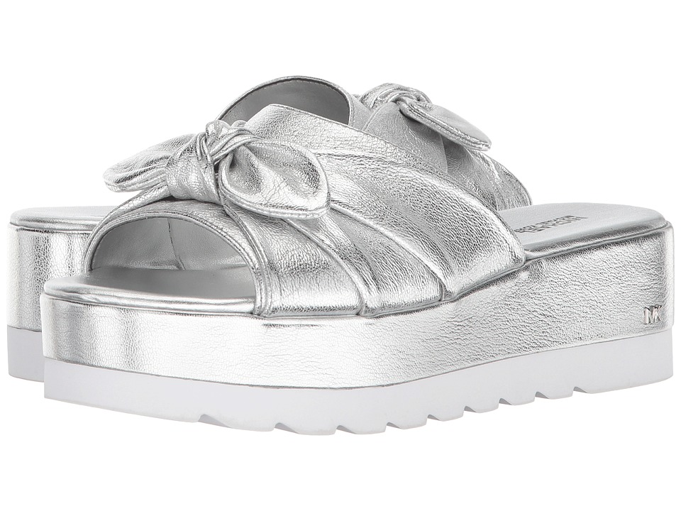 MICHAEL Michael Kors Pippa Slide (Silver Metallic Nappa) Women