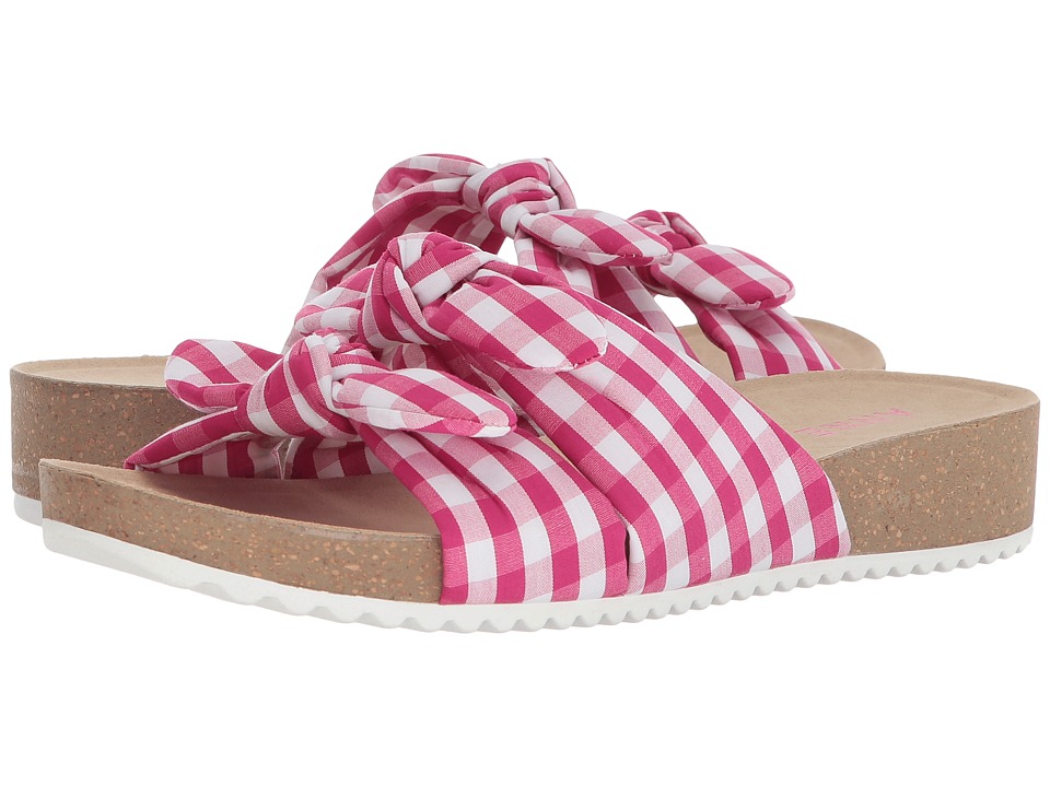 Anne Klein Quilt (Dark Pink/White Fabric) Sandals