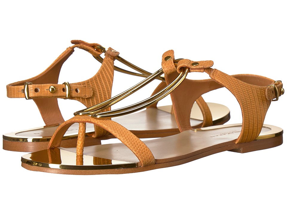 Donna Karan Kaden Sandal (Yellow Two-Tone Embossed Lizard) Women's Shoes