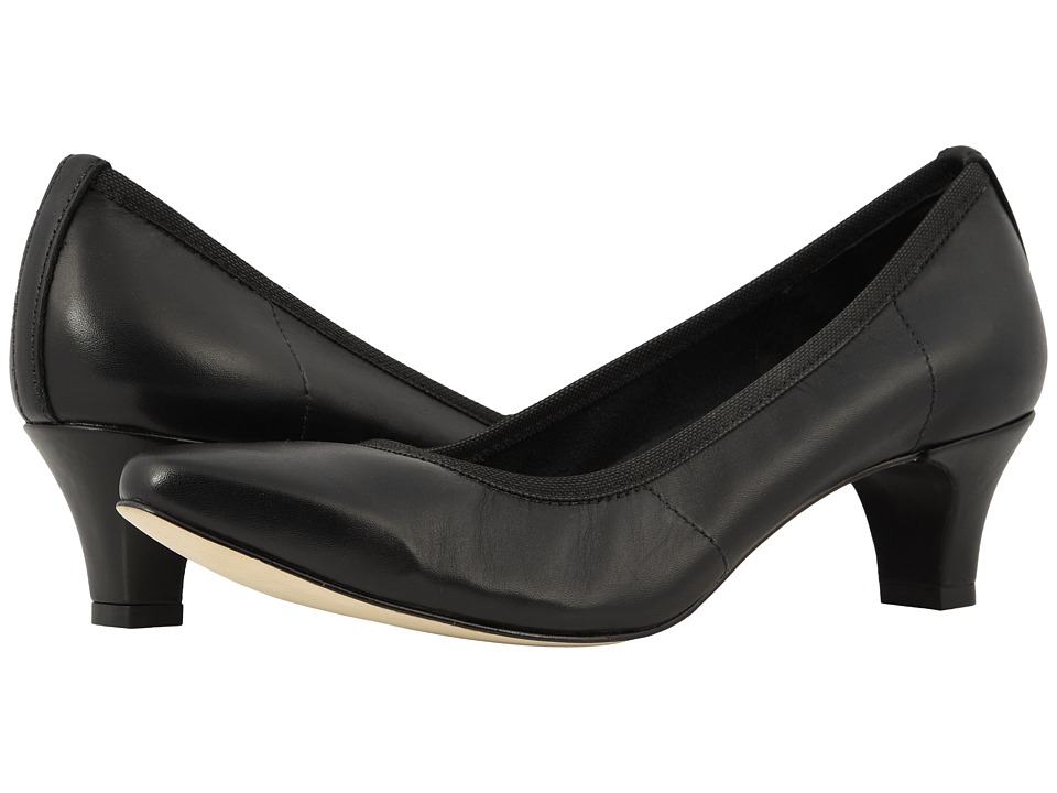 Walking Cradles Izzy (Black Leather) 1-2 inch heel Shoes