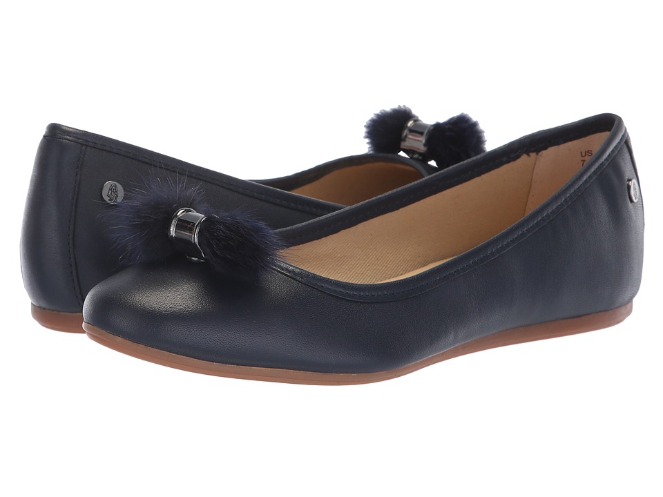 Hush Puppies Heather Puff Ballet (Navy Leather) Slip-On Shoes