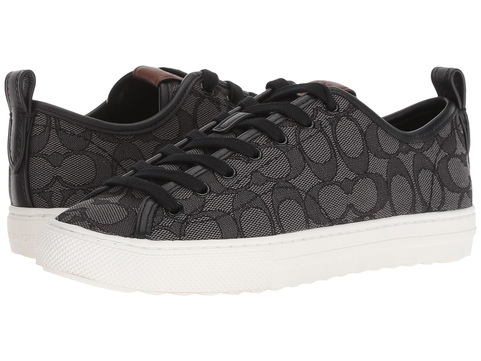 COACH C121 Low Top Sneaker (Black Smoke/Black Signature C) Women's Shoes