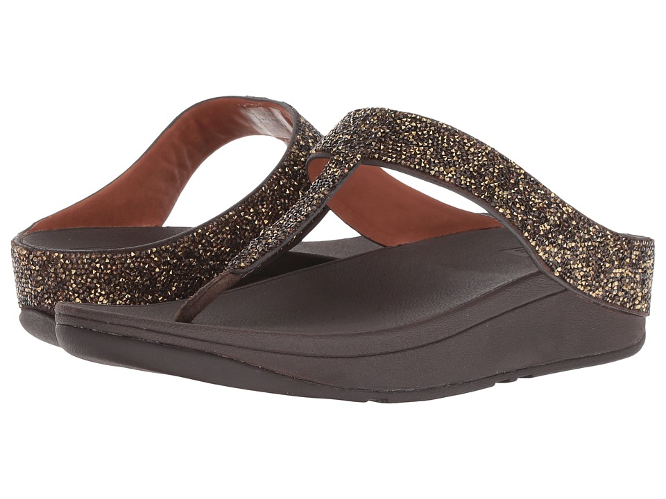 FitFlop Fino Quartz Toe Thong Sandals (Gold) Women's Shoes