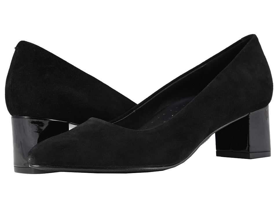 Trotters Kari (Black Kid Suede Leather) 1-2 inch heel Shoes
