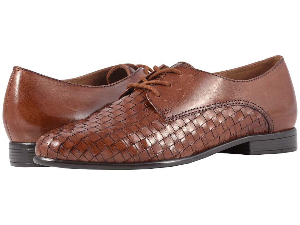 Trotters Lizzie (Cognac Woven/Smooth Leather) Slip-On Shoes