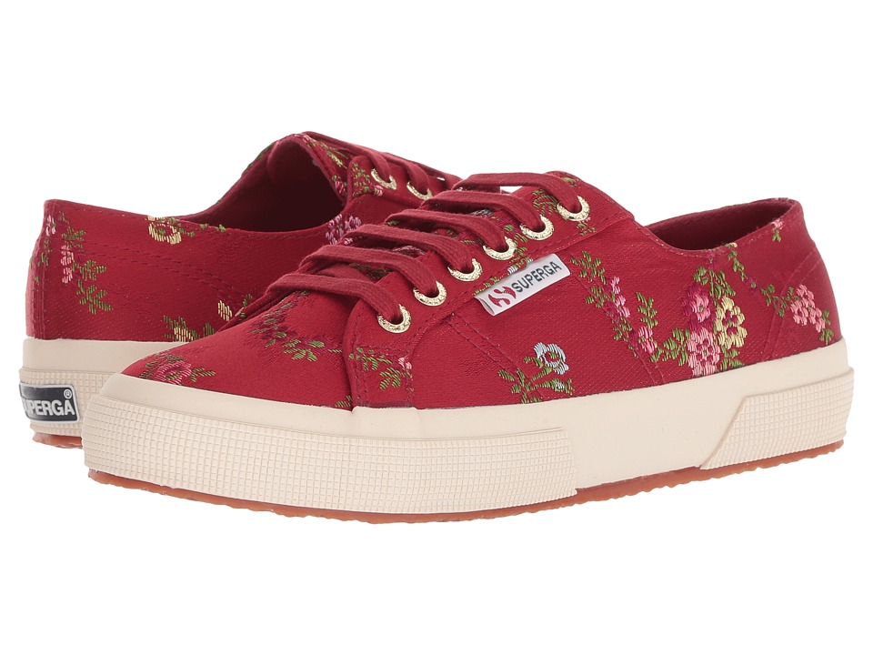 Superga 2750 Satinjacquardflowerw (Bordeaux)