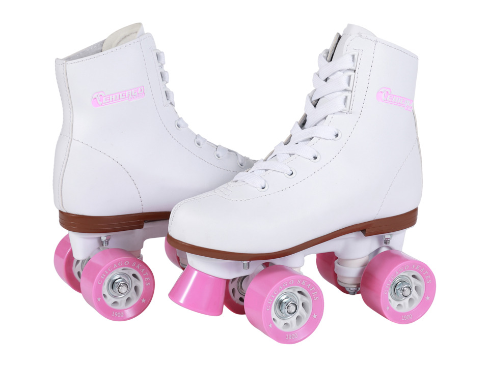 Chicago Skates - Youth Rink Skate (Toddler/Little Kid/Big Kid) (White/Pink) Wheeled Shoes