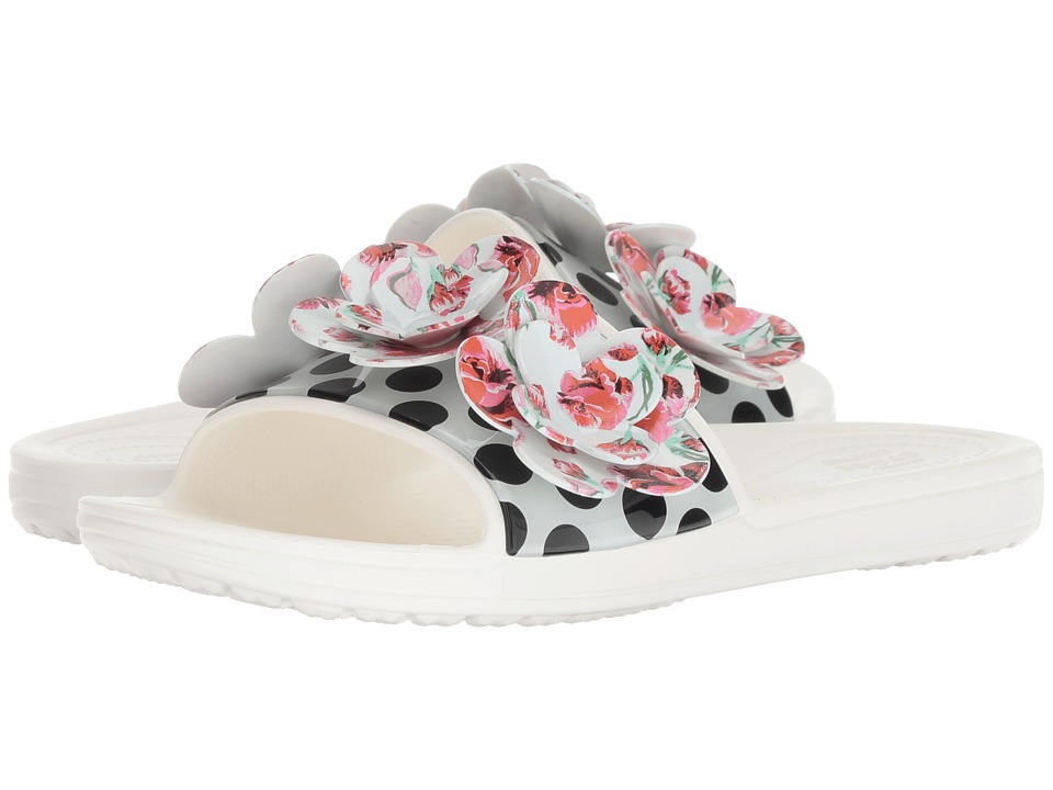 Crocs Sloane Timeless Roses Slide (White) Slides