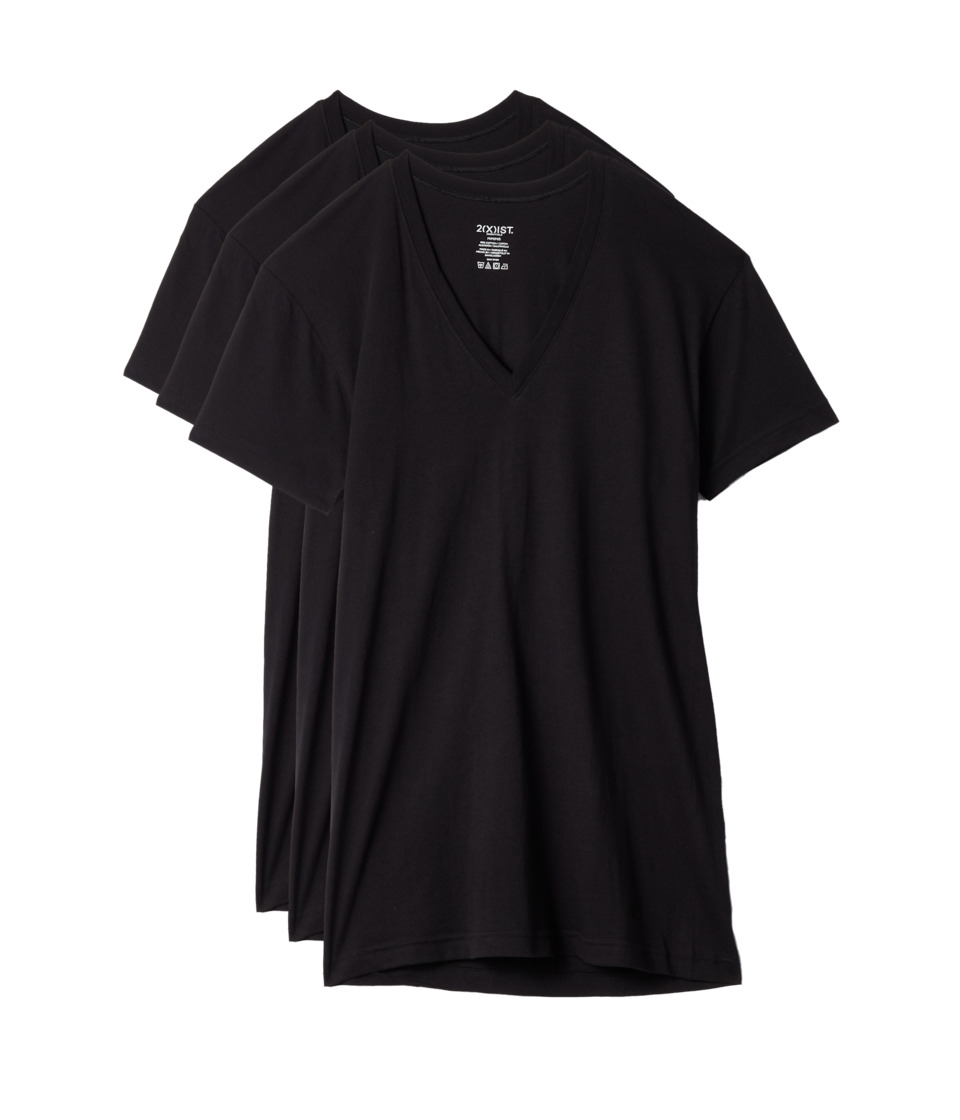 2(X)IST - 3-Pack ESSENTIAL Slim Fit V-Neck T-Shirt (Black) Mens T Shirt