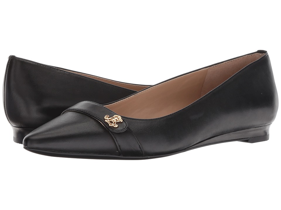 LAUREN Ralph Lauren Aminah (Black Super Soft Leather) Flats