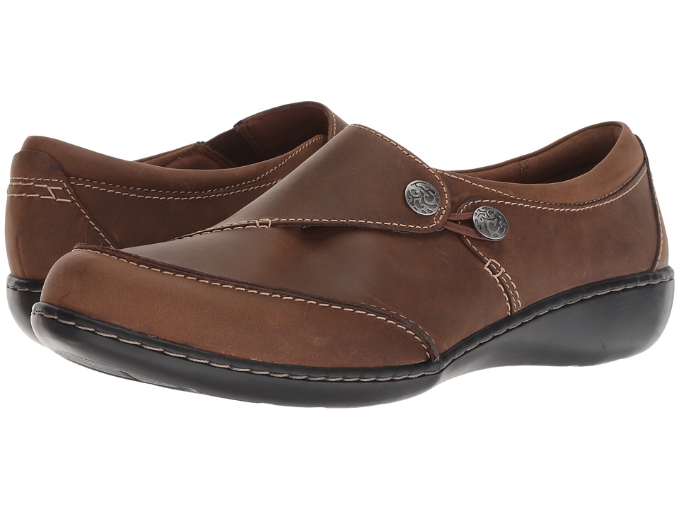 Clarks Ashland Lane Q (Dark Tan Leather) Women's Shoes