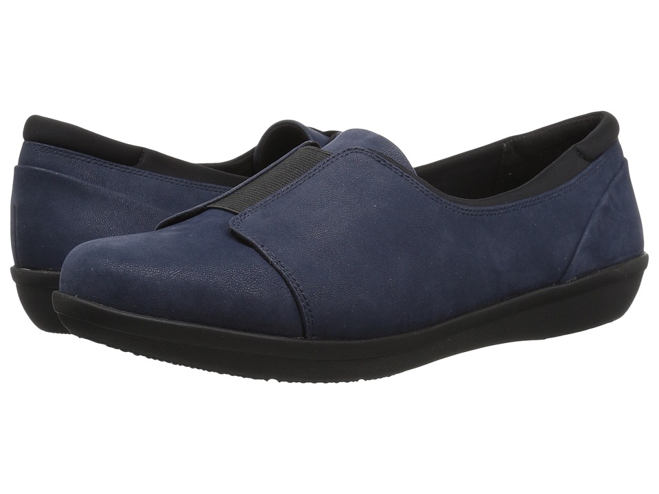 Clarks Ayla Band (Navy Synthetic Nubuck) Women's Shoes