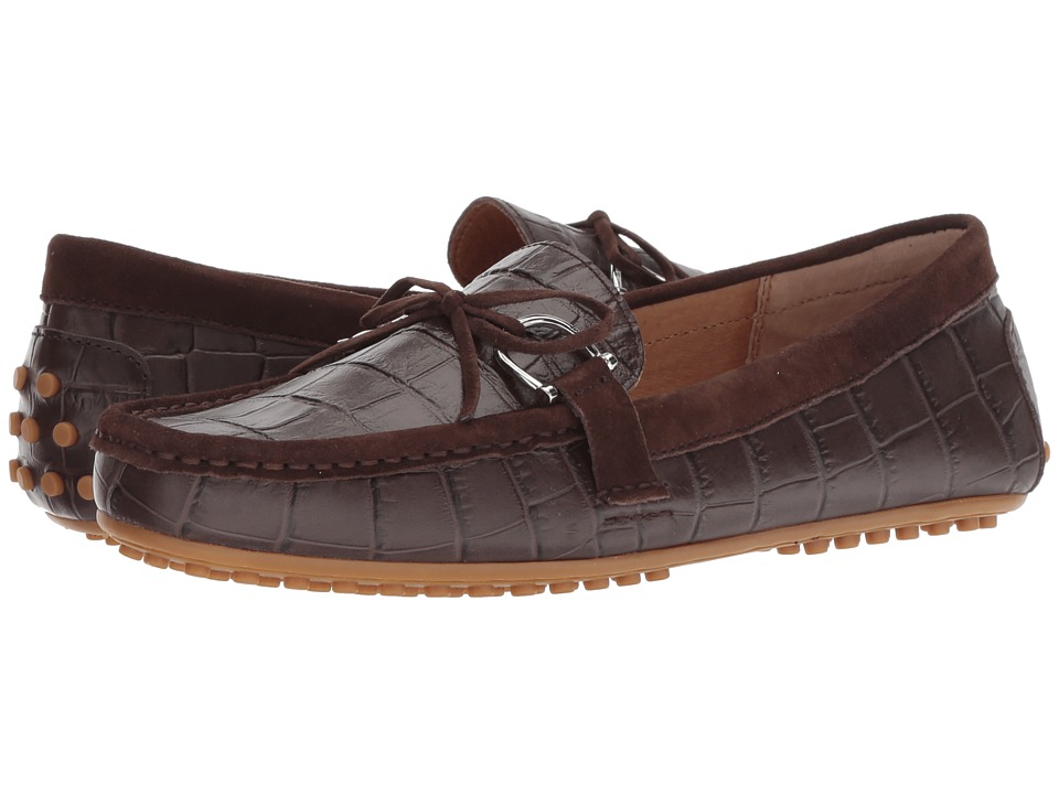 LAUREN Ralph Lauren Briley Moccasin Loafer (Dark Brown/Dark Brown Soft Croc/Kid Suede) Women's Shoes